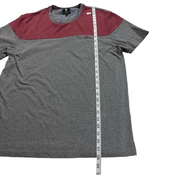 Steel & Jelly London Men Red & Grey T-Shirt Size XL Color Block Short Sleeve - Picture 11 of 11